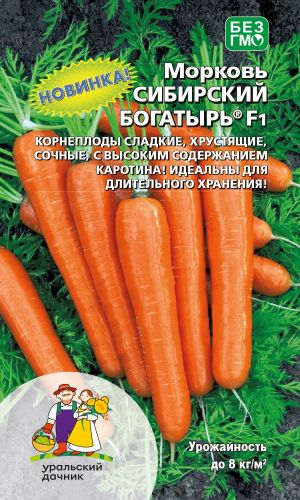 Морковь СИБИРСКИЙ БОГАТЫРЬ F1 &mdash; Крупная, сладкая! Хороша для длительного, зимнего, хранения!