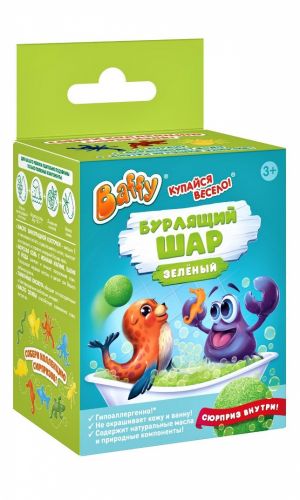 Шар бурлящий Baffy с сюрпризом Зелёный